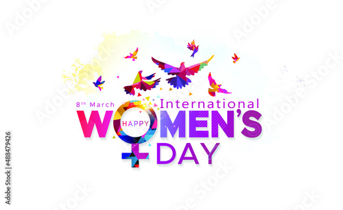 Womens day Greeting with text 8th March International women's day