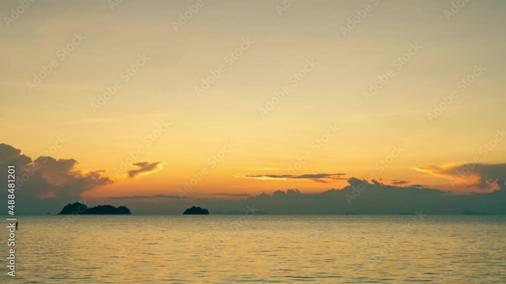 Colorful spectacular sunset sky over sea and islands. 4K time-lapse Colorful spectacular sunset sky over sea and islands. 4K time-lapse