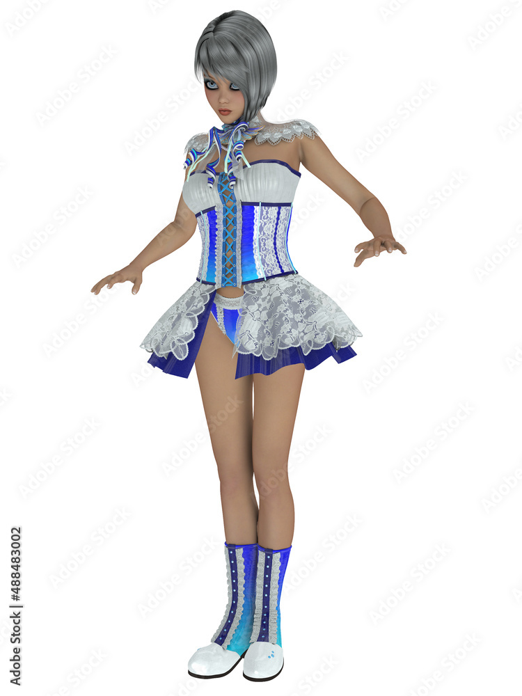 3d illustration of a toon figure in gothic outfit 3d illustration of a toon figure in gothic outfit