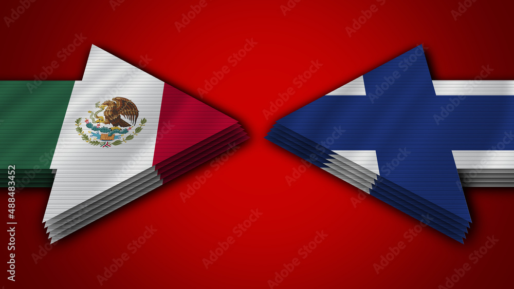 Finland vs Mexico Arrow Flags – 3D Illustration