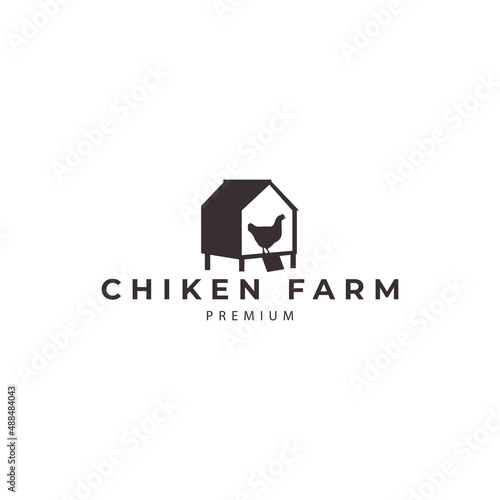 farm Chicken Chicken House Vector Logo Symbol Icon Illustration Design