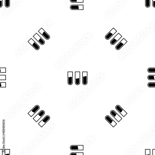 Seamless pattern of repeated black water game symbols. Elements are evenly spaced and some are rotated. Vector illustration on white background