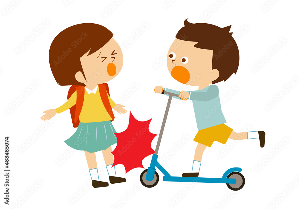 衝突事故、乗り物に乗った子供のトラブル