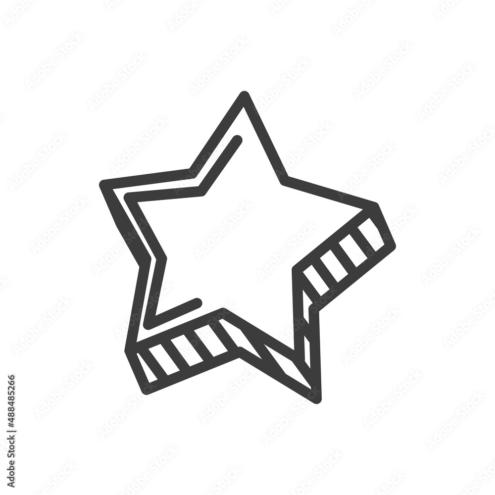 Star hand drawn swash doodle isolated outline icon. Vector symbol of Christmas, starburst decoration, award or reward sign, galaxy and space design element. Best star and rate pictogram Star hand drawn swash doodle isolated outline icon. Vector symbol of Christmas, starburst decoration, award or reward sign, galaxy and space design element. Best star and rate pictogram