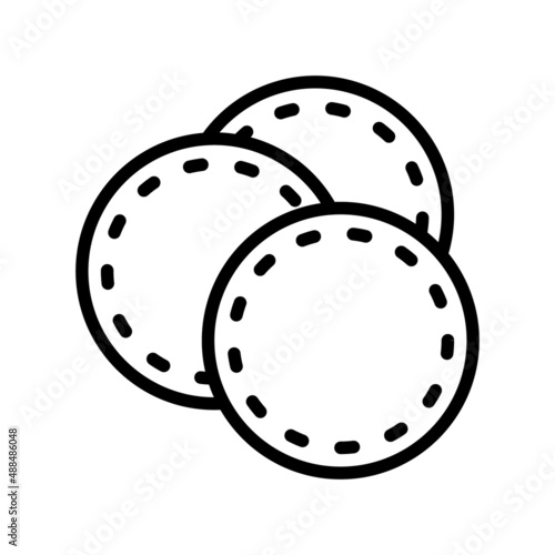Cosmetics flat line icon. Outline sign cotton pads for mobile concept and web design, store