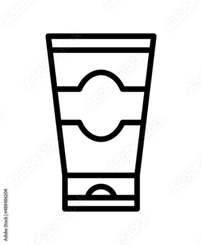 Cosmetics flat line icon. Outline sign face lotion for mobile concept and web design, store