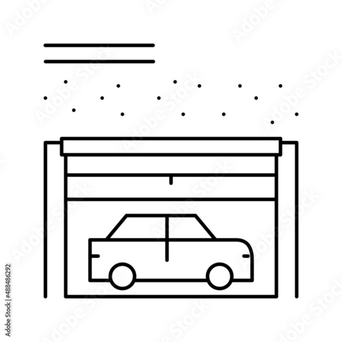 underground car parking line icon vector illustration