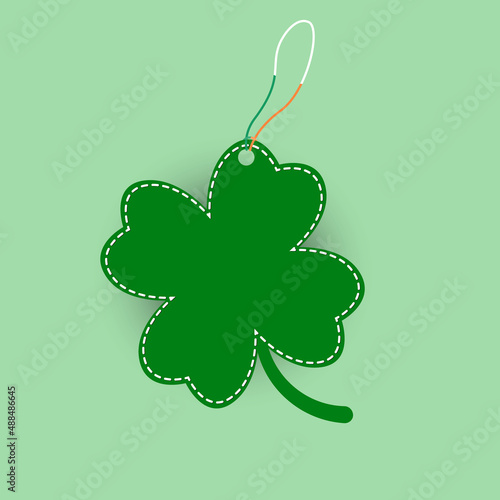 Four leaf clover price tag vector design, St Patrick's day vector.