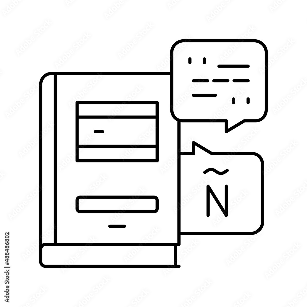 spanish language school lesson line icon vector illustration spanish language school lesson line icon vector illustration