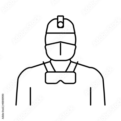 neurosurgery subspecialties doctor line icon vector illustration