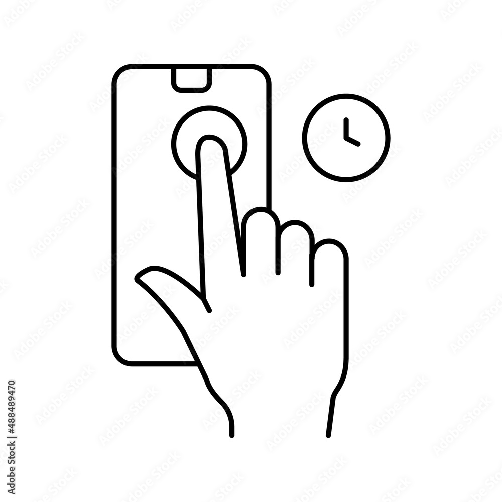 press and holding phone display line icon vector illustration press and holding phone display line icon vector illustration