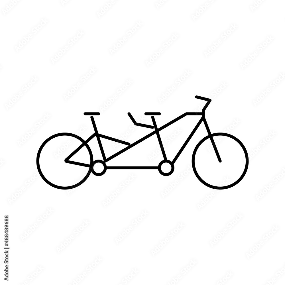 Obraz premium tandem bike bicycle for couple line icon vector illustration