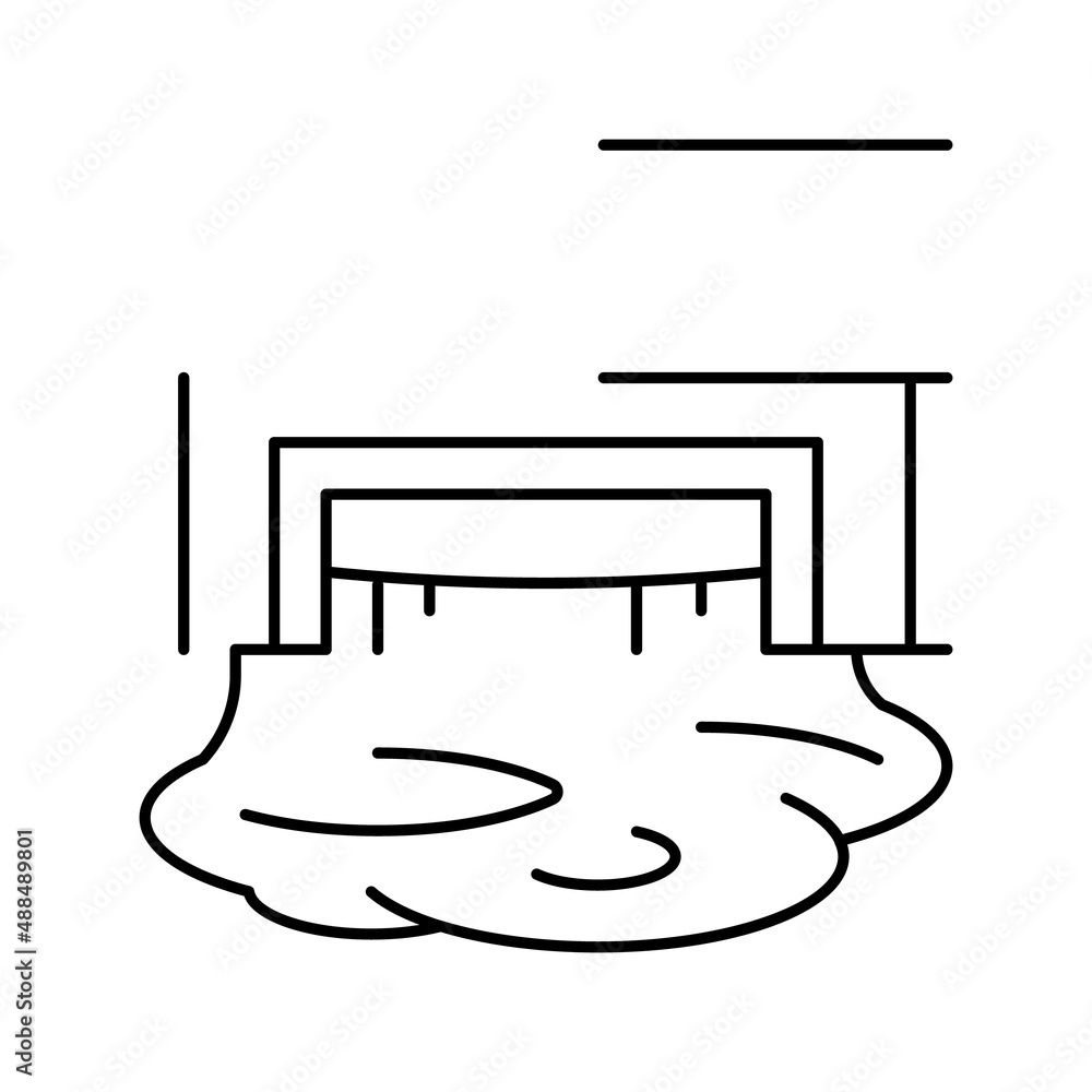 industry drainage system line icon vector illustration industry drainage system line icon vector illustration