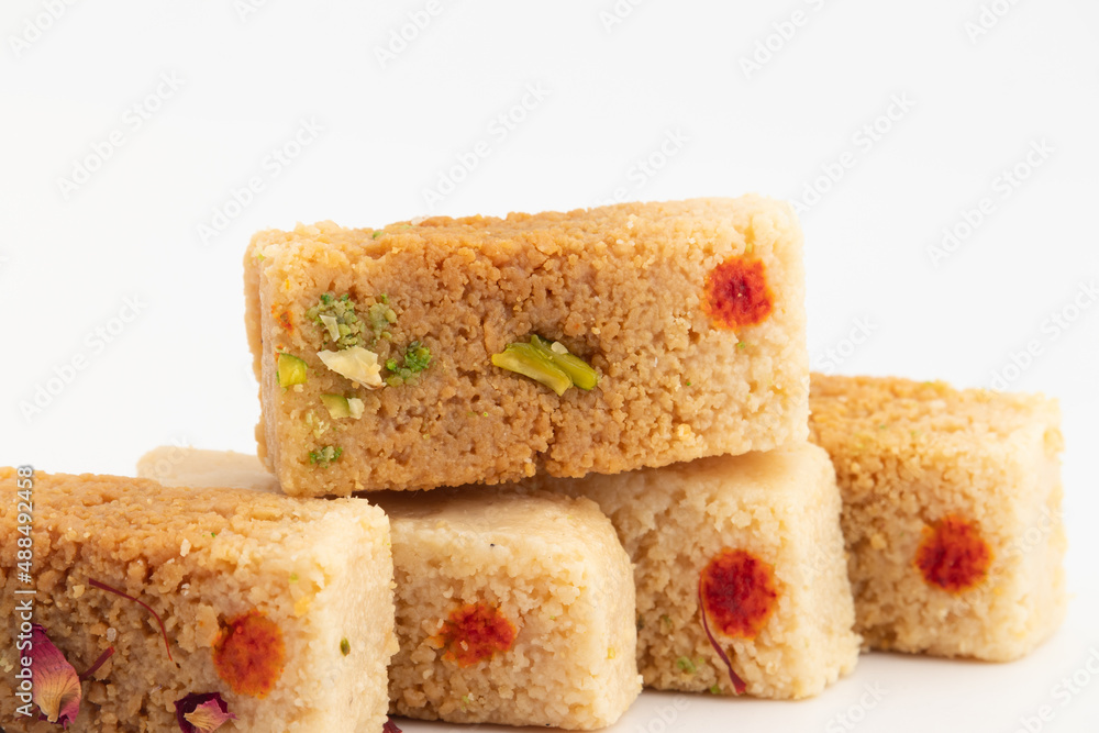 Milkcake Kalakand Burfi Or Alwar Ka Mawa Barfi Mithai Is Made Of Khoya Mawa Malai Badam Khoa Ghee Mava Badaam Kaju Pista Is Enjoyed On Deepawali, Dussehra, Navaratri, Rakshabandhan, Rakhi Janmasthami