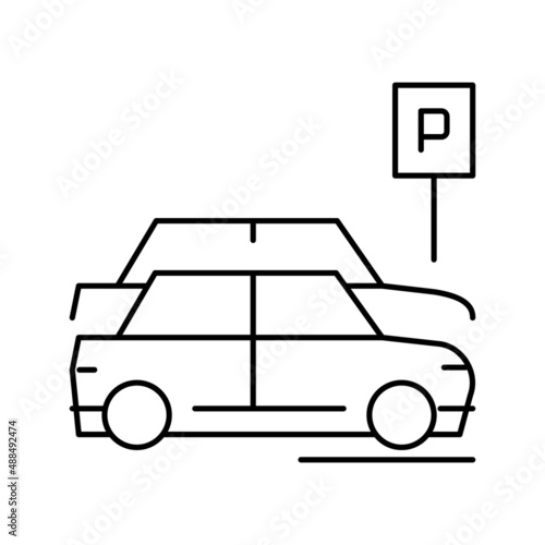 street parking line icon vector illustration