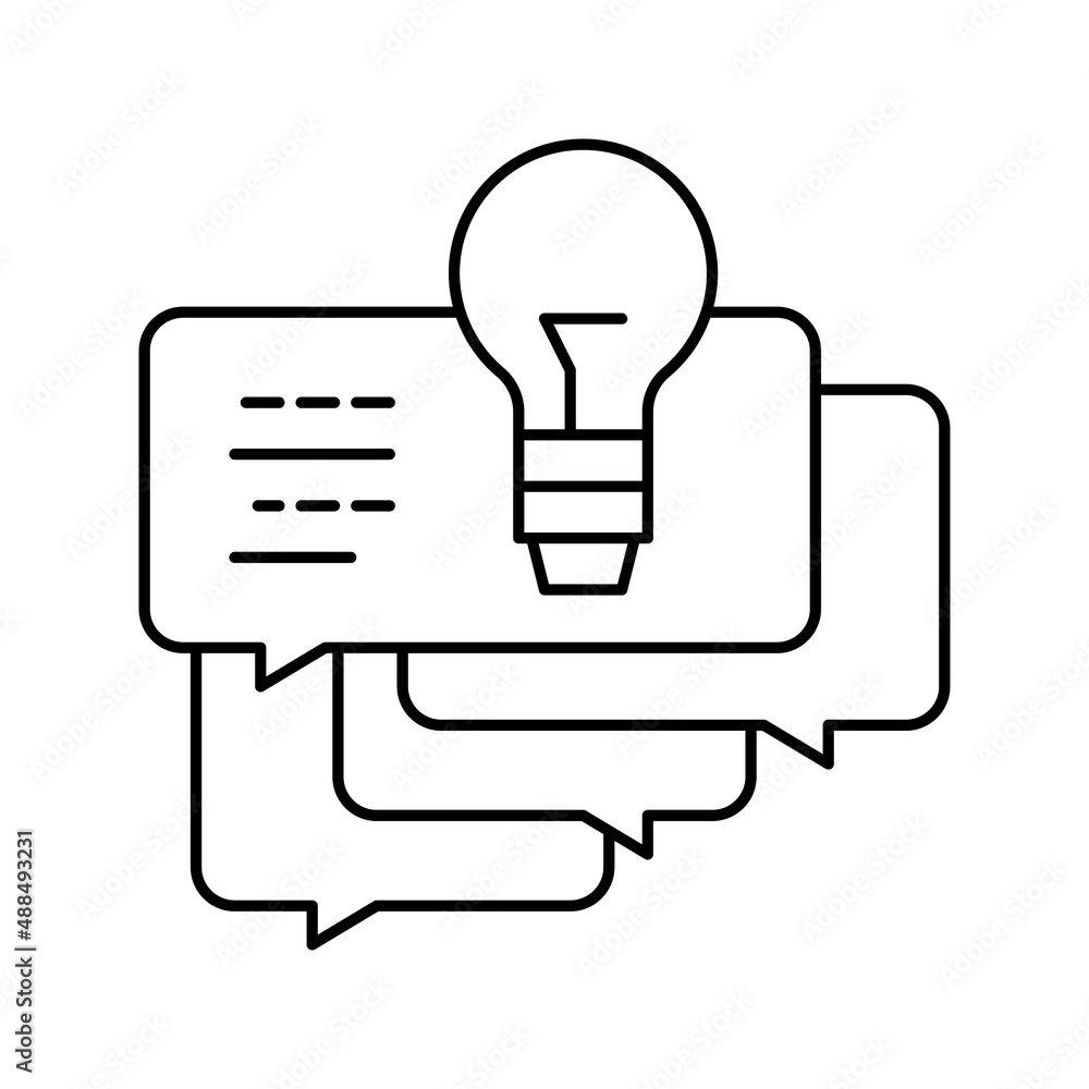 idea for ask customers about service line icon vector illustration idea for ask customers about service line icon vector illustration