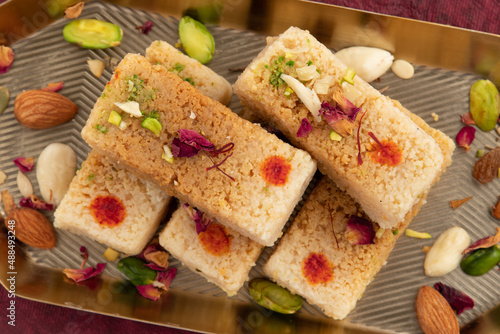 Milkcake Kalakand Burfi Or Alwar Ka Mawa Barfi Mithai Is Made Of Khoya Mawa Malai Badam Khoa Ghee Mava Badaam Kaju Pista Is Enjoyed On Deepawali, Dussehra, Navaratri, Rakshabandhan, Rakhi Janmasthami