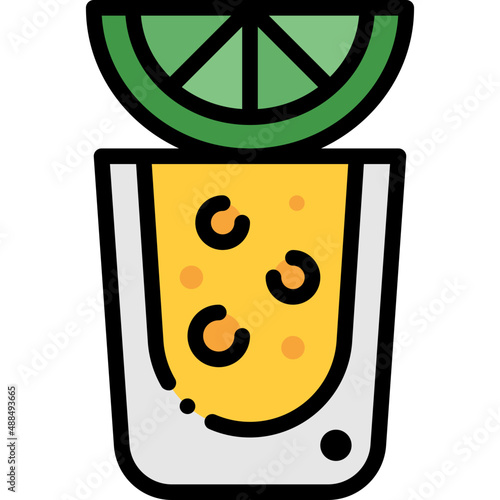 tequila shot filled outline icon
