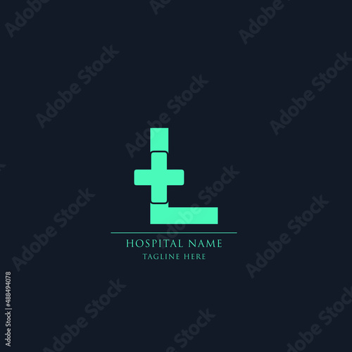Alphabet L initial letter medical or hospital logo icon.
