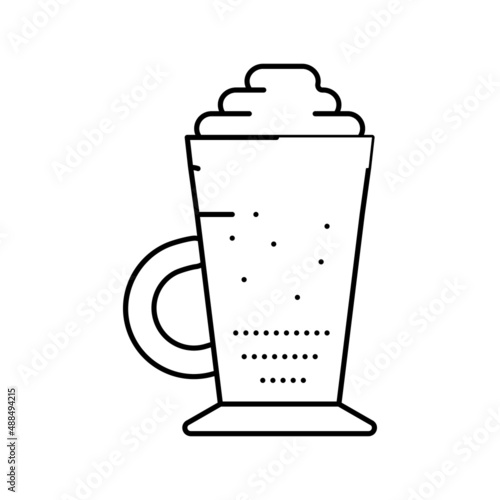 glace coffee line icon vector illustration