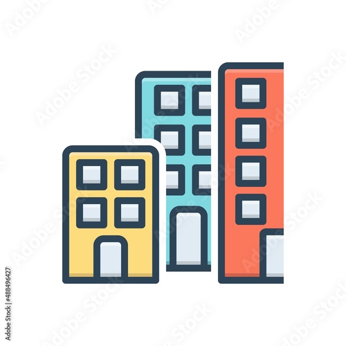 Color illustration icon for condo