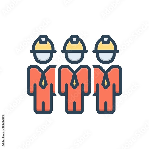 Color illustration icon for workers