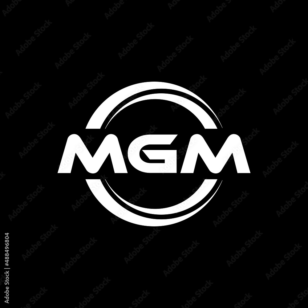 MGM letter logo design with black background in illustrator, vector