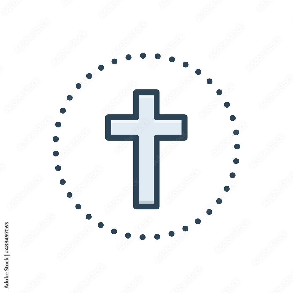 Fototapeta premium Color illustration icon for cruz cross