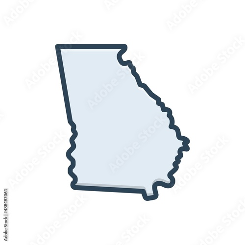 Color illustration icon for georgia