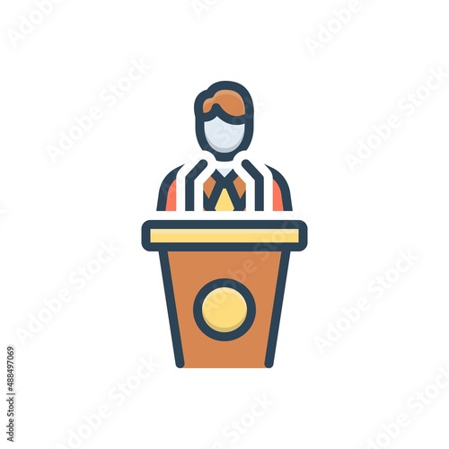 Color illustration icon for chairman