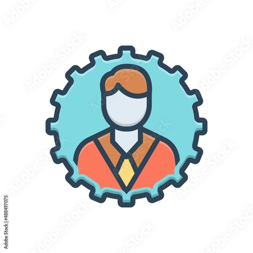 Color illustration icon for manager