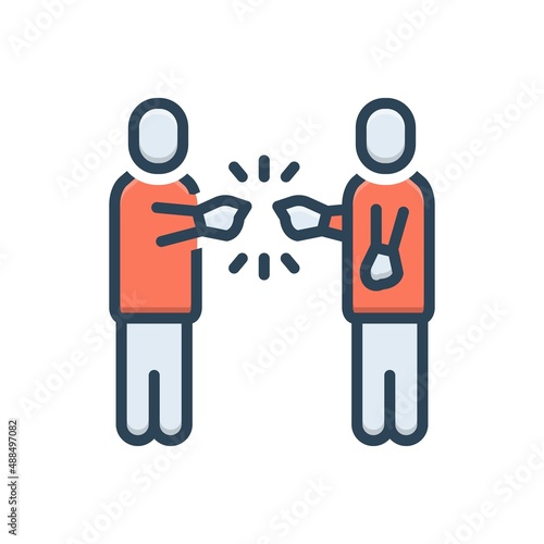 Color illustration icon for controversial
