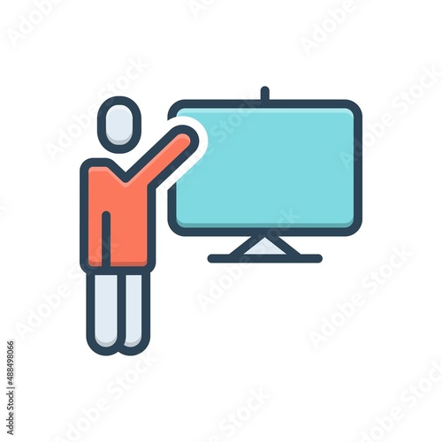 Color illustration icon for demo