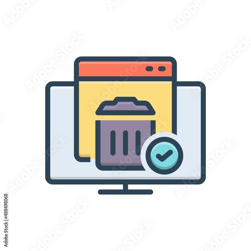 Color illustration icon for cache