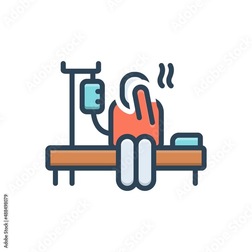 Color illustration icon for ill