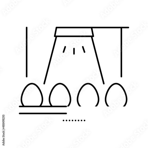 egg factory conveyor line icon vector illustration