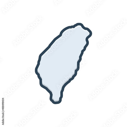 Color illustration icon for taiwan country 