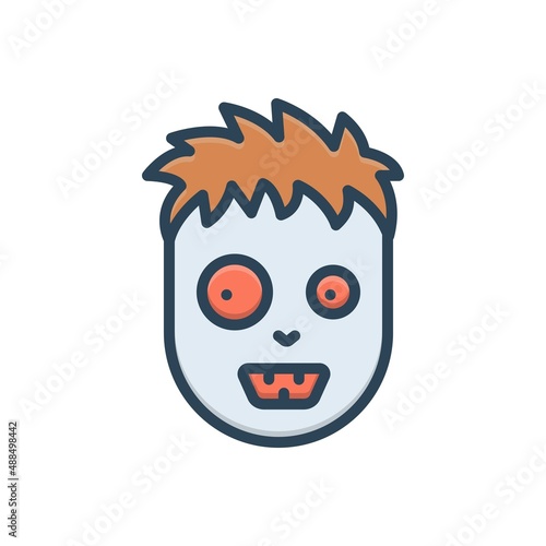 Color illustration icon for terrible ghost 
