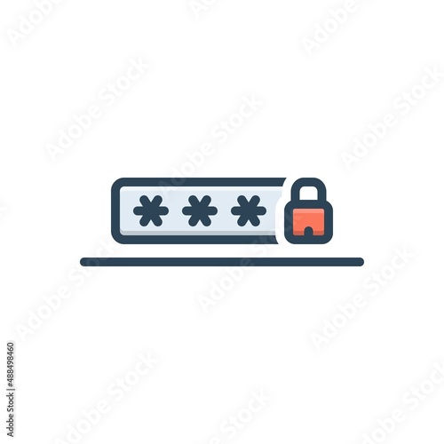 Color illustration icon for locking authorization 