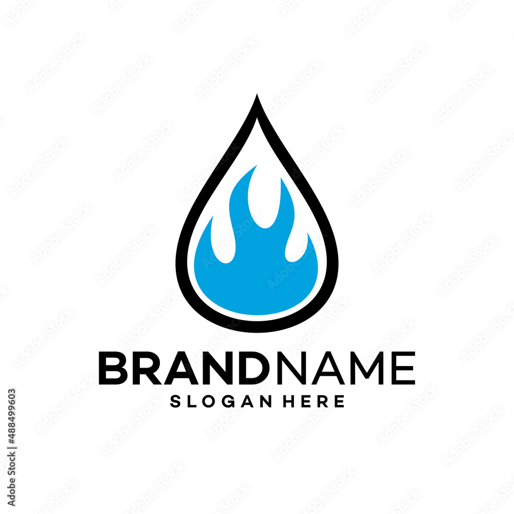 Fire Water Icon Element. Flame Logo Design Template Illustration Vector Fire Water Icon Element. Flame Logo Design Template Illustration Vector