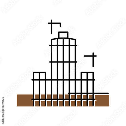 building skyscraper skeleton color icon vector illustration