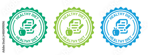 Healthy diet plan icon set. Nutrition plan icon concept.