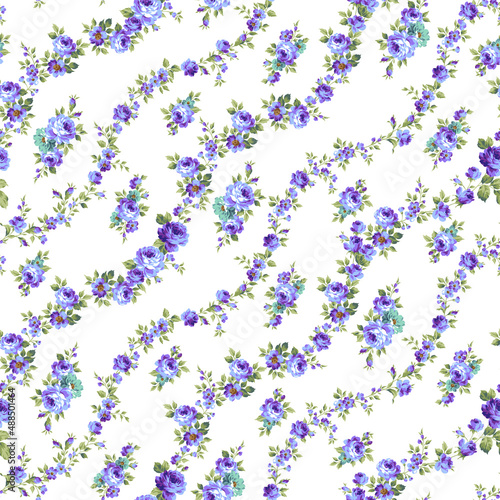 Beautiful rose vertical stripe seamless pattern,