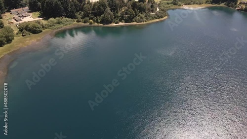 Aerial view Hotel Llao Llao in lake Nahuel Huapi surrounded by a wonderful landscape in Bariloche, Argentina, Patagonia photo