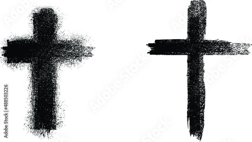 Textured Religion Cross . Christian cross . Vector