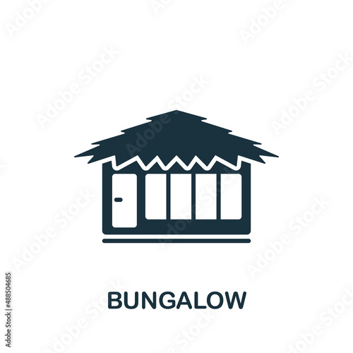 Bungalow icon. Monochrome simple icon for templates, web design and infographics