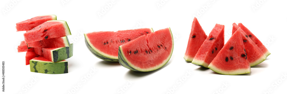 Slice of watermelon on white background 