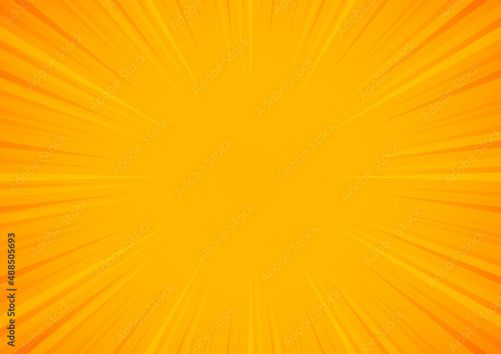 Bright orange and yellow rays vector background