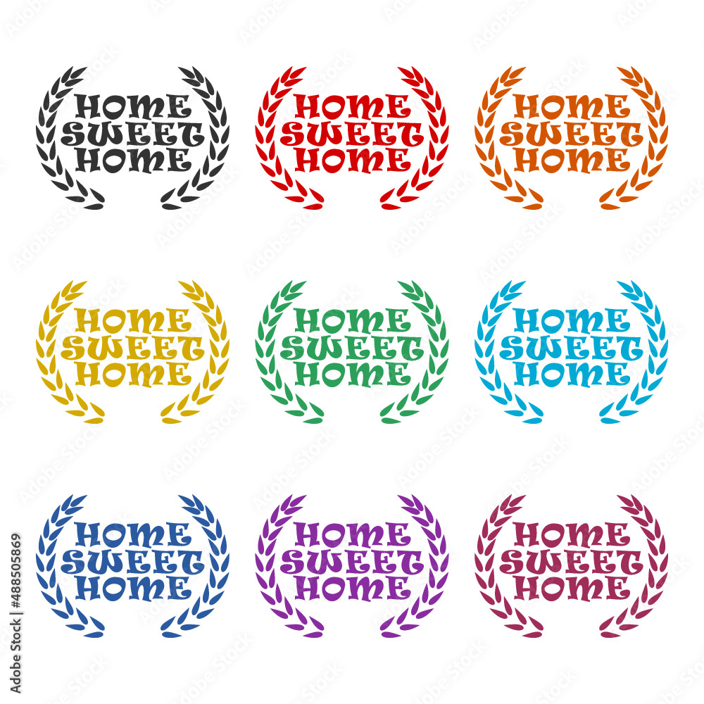 Home Sweet home icon or logo, color set
