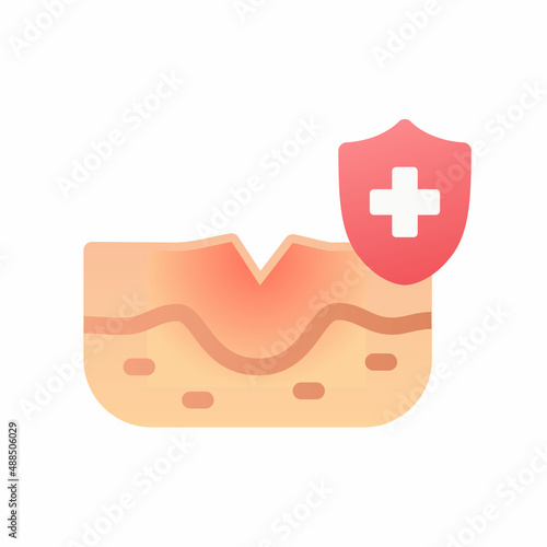 wound heal healthcare epidermis skin dermatology single isolated icon with smooth style